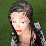 Full lace C-curve braids wig with natural hairline and curved cornrow pattern